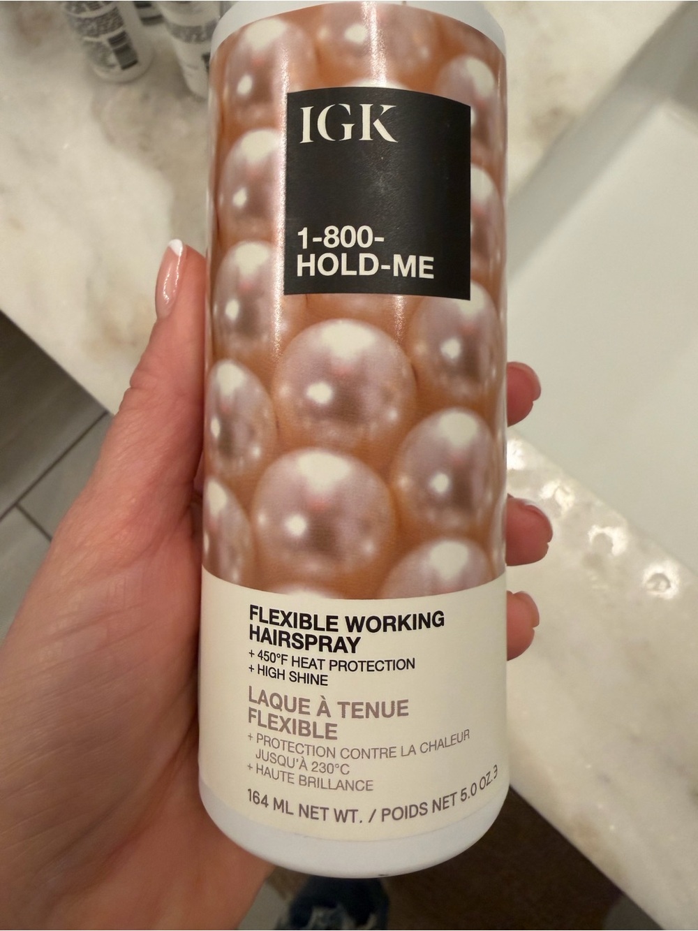IGK 1-800-HOLD-ME Flexible Working Hairspray — Rose Gold